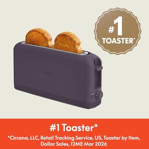 bella Fits-Anywhere™ 2-Slice Slim Toaster, Long Slot & Extra Wide, Plum - Image 3
