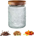 24 OZ Vintage Glass Jar with Lid, Airtight Food Storage Canisters with Bamboo for Kitchen Counter Pantry, Ideal for Coffee, Candy, Tea, Oats, Sugar, Cookies Decorative Jars-Sunflower by Unknown