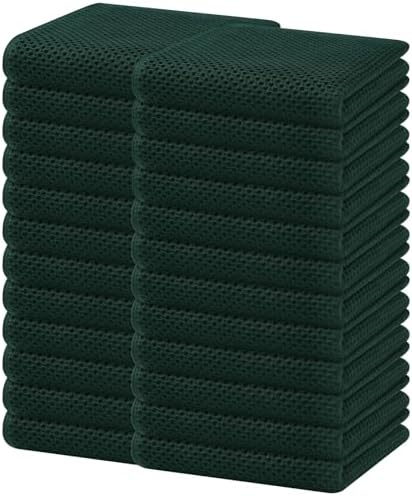 Homaxy 100% Cotton Waffle Weave Kitchen Dish Towels 24-Pack, Blackish Green by Homaxy
