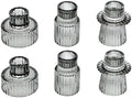 Vixdonos Taper Glass Candlestick Holders Tealight Candle Holders for Table Centerpieces, Wedding Decor and Dinner Party (6 Pcs, Gray) by Vixdonos
