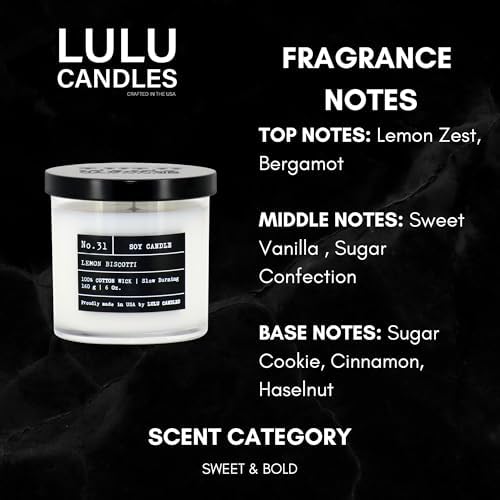 Lulu Candles | Lemon Biscotti | Luxury Scented Soy Jar Candle | Hand Poured in The USA | Highly Scented & Long Lasting (6 Oz.) - Image 2