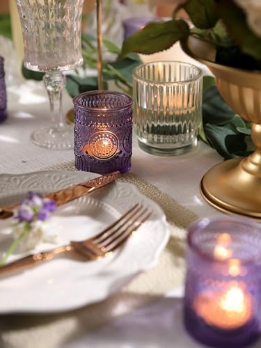 24 Pcs Purple Votive Candle Holders for Wedding Table Centerpieces, - Image 6