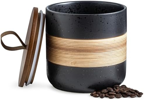 Miamolo Ceramic Coffee Container with Lid, Kitchen Food Storage for Counter by Miamolo