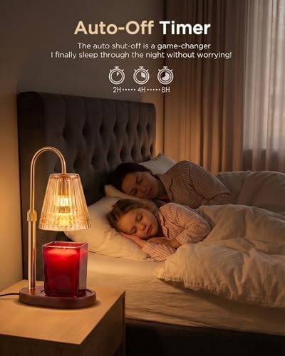 Candle Warmer Lamp with Timer Dimmer, Flameless Candle Warmer for Jar Candles, Height Adjustable Wax Warmer, House Warming Gifts New Home Decor, Birthday Gifts for Women (2 Bulbs Included) - Image 5