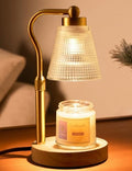 Candle Warmer Lamp for Jar Candles, Height Adjustable & Dimmable with 2/4/8H Timer, 2 * 50W Halogen Wax Melter Warmer for Home Office Décor, Flameless & Smokeless, Gift for Women Mom,Gold-Clear01 by Unknown