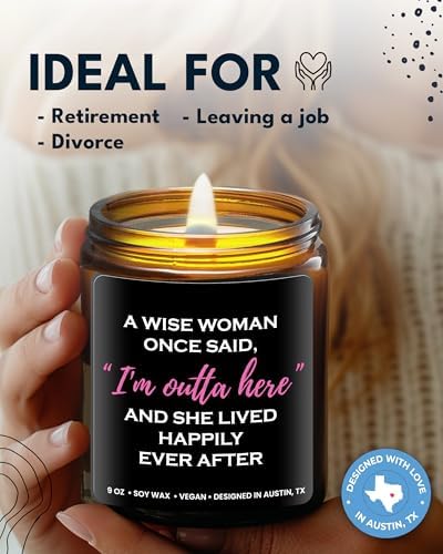 Funny Divorce Candle, Cool Retirement and Divorce Gifts for Women, Best Gift for Women, Unique Farewell Presents for Colleagues Coworker Teacher, Happy Retirement Ideas for Her - Image 3