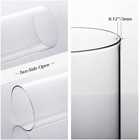 WGVI Hurricane Candle Holder Sleeve, Wide 4", Height 6", Clear Glass Cylinder Candleholder, Chimney Tube, Open Ended Candle Shade, 6 Pieces Bulk - Image 3