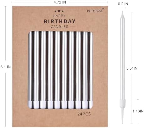 PHD CAKE Pearl White Long Thin Birthday Candles, Cake Candles, Birthday Parties, Wedding Decorations, Party Candles - Image 5
