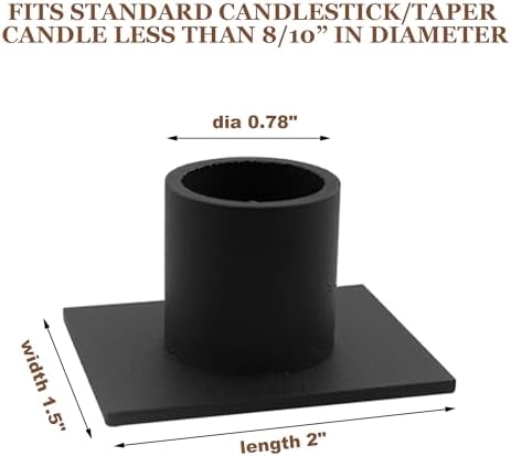 GUTE Taper Candle Holder Matte Black Iron Candlestick Decor Farmhouse 8Pcs - Image 2