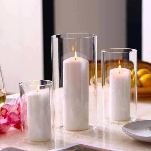 PHOSPHOR Hurricand Candle Holder 18 PCS, Glass Pillar Candle Holder, Clear Glass Cylinder Candleholder Glass Cylinder Vase for Centerpieces Wedding Party Decoration - Image 3
