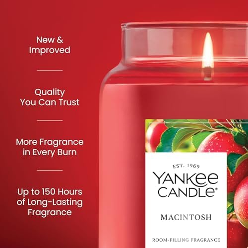 Yankee Candle Macintosh, Fall Scented Candle, 22oz Large Jar with up to 150 Hour Burn Time (Pack of 4) - Image 3