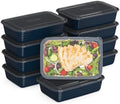 Bentgo Prep - 20-Piece 1-Compartment Reusable Meal Prep Containers with Lids, PFAS & BPA Free Materials, Durable, Microwave, Freezer, & Dishwasher Safe To Go Food Storage (Navy Blue) by Bentgo