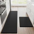 StepRite Kitchen Mats for Floor, 2-Piece Anti-Fatigue Kitchen Rugs, Black by Bringcushiontoyourlife