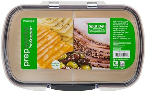 ProKeeper Split Deli Food Storage Container with Air-Tight Silicone Seal and Dry Erase Compatible Lid, 11.75 (Pack of 2) - Image 7