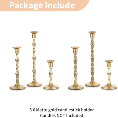 NUPTIO Gold Candle Holders for Decor: Unique Candlestick Candleholders - Image 6