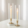 Romadedi Hurricane Candlestick Holders Gold, Taper Candle Holder, Pack of 2 by ROMADEDI