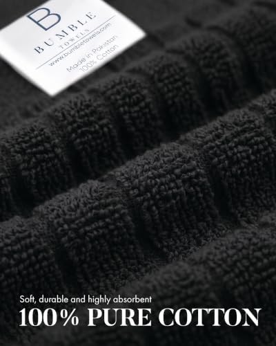 Bumble Dish Cloths (8-Pack), 100% Cotton Kitchen Towels, 12"x12" - Black - Image 4
