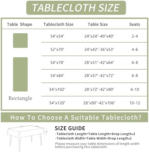 Rectangle Table Cloth,100% Waterproof Tablecloth Oil Proof Spill Proof Vinyl Table Cloth, Wipe Clean Plastic Table Cover for Dining, Camping, Indoor and Outdoor 52" x 70",Green Leaves - Image 4