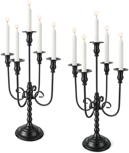 2 Pcs 20 Inch Black Candelabra Halloween Decorations, Retro by Ferrochef