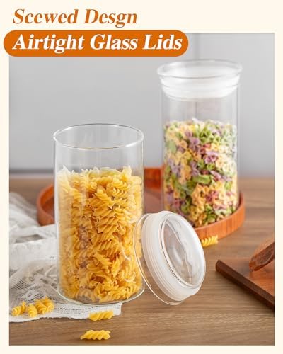ZENS Glass Canisters with Airtight Lids, Set of 2 50oz Tall Storage Jars - Image 4