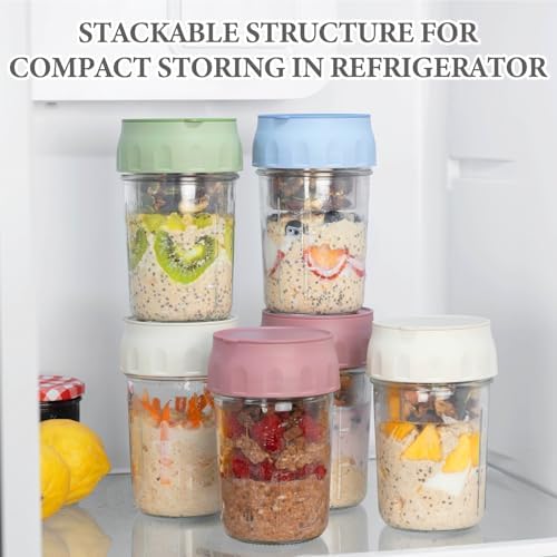 SOLIGT 2 Pack Overnight Oats Containers with Lids (White/Organic Green) - Image 6