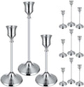 12PCS Silver Candlestick Holders, Metal Taper Candle Holder by Ovveroche