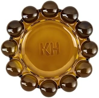 khtumeware Amber Bubble Glass Candle Dish – Modern Clear Glass Candle Holder for Tealights & Diffusers, Decorative Tray for Home & Tabletop Decor（2 Pack） - Image 3