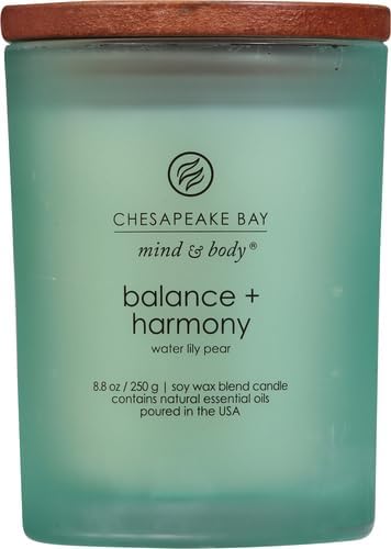 Chesapeake Bay Balance + Harmony Scented Candle Water Lily Pear Fragrance 50 Hours Burn Time Warm & Decorative Soy Wax Blend (Pack of 4) - Image 2