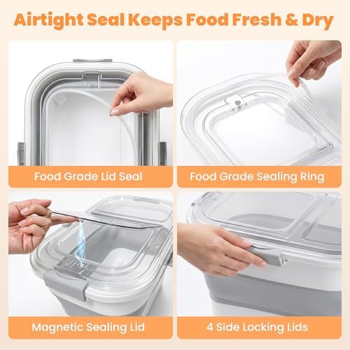 30 Lbs Rice Container, Collapsible Dog Food Storage Container - Image 4