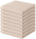 Homaxy 100% Cotton Waffle Weave Kitchen Dish Cloths 8-Pack, Beige by Homaxy