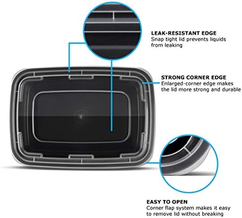 Freshware Meal Prep Containers 1 Compartment Food Storage Containers with Lids, Bento Box, BPA Free, Stackable, (16 oz), 150 count (Pack of 1) - Image 4