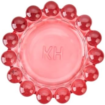 Chic Red Bubble Glass Candle Dish – Modern Clear Glass Candle Holder for Tealights & Diffusers, Decorative Tray for Home & Tabletop Decor（1 Pack） - Image 3