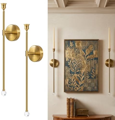 20" Wall Mounted Candle Sconce, 2 Packs, Copper Gold by kehail