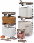 ProKeeper+ Airtight Food Storage Container Set – Clear Plastic Flour and Sugar Canister Set with Magnetic Accessories for Kitchen Organization (Taupe, 9-Piece) by Unknown