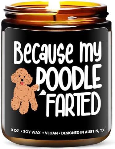 Funny Poodle Candle, Poodle Gifts for Women and Men, Unique Funny Pet-Themed Gift Ideas for Her, Best Present for Pet Lovers, Perfect Present for Dog Mom and Dog Dad, Birthday, Christmas, Gift-Ready by RosaVila