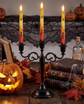 Black Candelabra Halloween 3 Arm Matte Gothic Taper Candle Holder by Unknown
