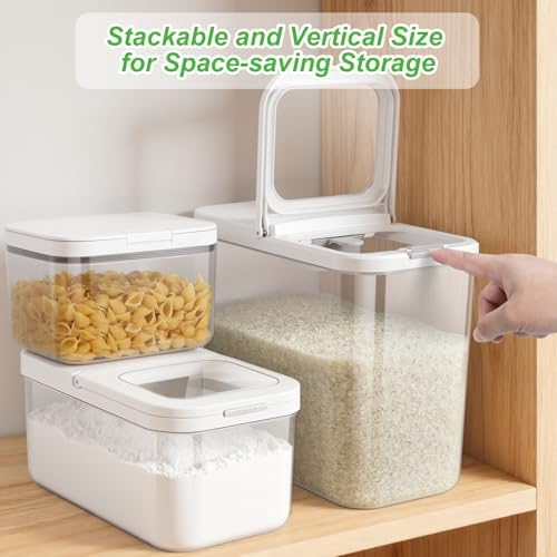 12 Lbs Rice Flour Sugar Storage Containers Dry Food Holder with Flip-up Lid - Image 7