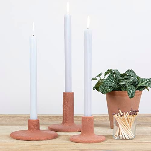 Main + Mesa Stoneware Taper Candle Holders, Set of 3 - Image 2