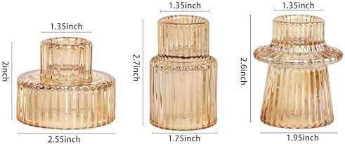 Vixdonos Taper Glass Candlestick Holders Tealight Candle Holders for Table Centerpieces, Wedding Decor and Dinner Party (6 Pcs, Gold) - Image 2