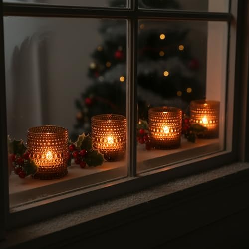 48 Pack Votive Candle Holders, Amber Candles Holders for Christmas - Image 6