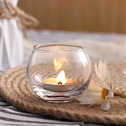 Volens Clear Votive Candle Holders Set of 12, Round Glass Votives 2''×2'' - Image 2