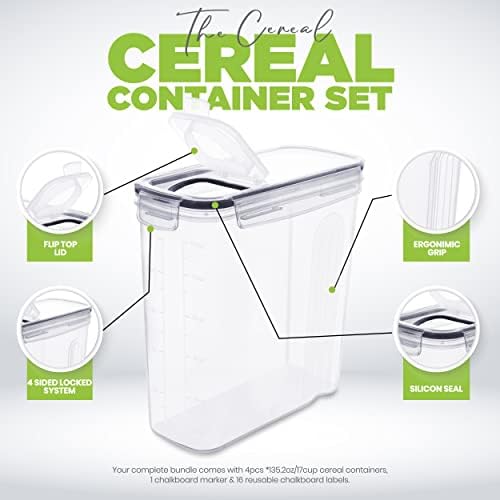 Utopia Kitchen Cereal Containers Storage Set with Lids, 2 Pack, 4L (135 Oz) - Image 4