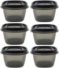 Food Storage Containers, Silver, 2 Cup Food Storage Containers, 12 Piece Set, Easy Find Lids, 6 Containers, 6 Lids by Utensilux