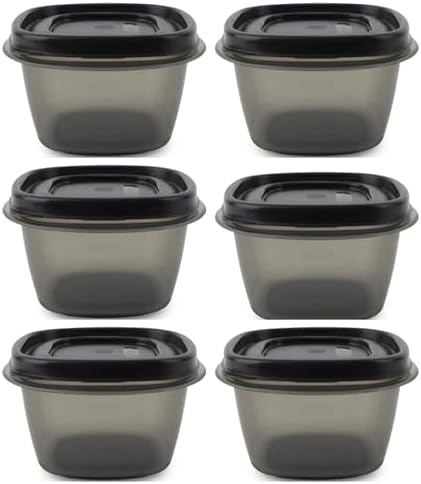 Food Storage Containers, Silver, 2 Cup Food Storage Containers, 12 Piece Set, Easy Find Lids, 6 Containers, 6 Lids by Utensilux