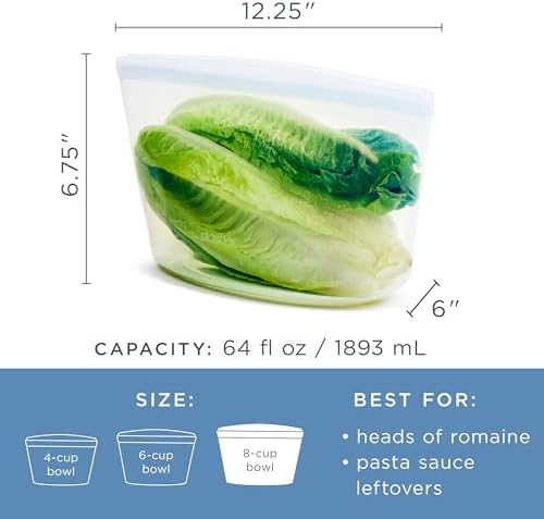 Stasher Premium Reusable Silicone Food Storage Bowl, Blue, 8-Cup - Image 5