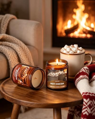 AOOVOO Winter Candles Set - 4 Pack Candles for Home Scented, 28 oz Soy Wax - Image 5