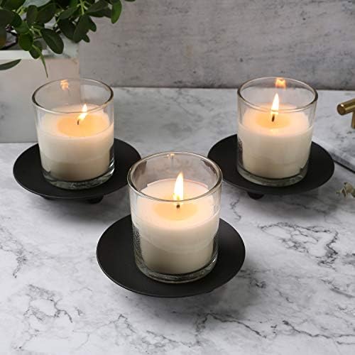 Decorative Iron Plate Candle Holder, Black, Set of 3,Candle Stand for LED & Wax Candles - Image 5
