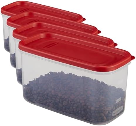 Rubbermaid Modular Food Storage Container, 10 Cup, Racer Red 1776471 (Pack of 4) by Rubbermaid