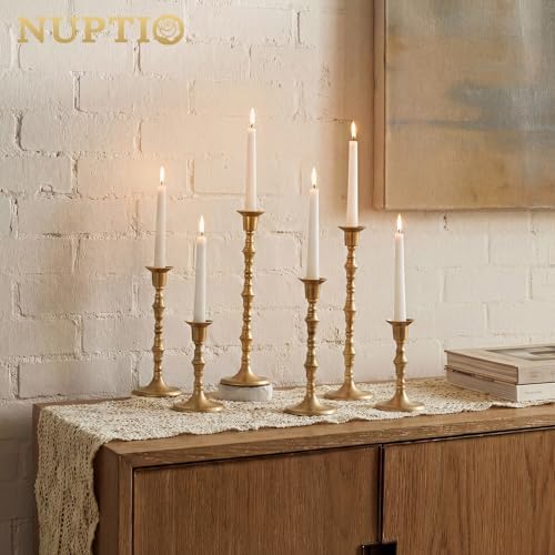 NUPTIO Gold Candle Holders for Decor: Unique Candlestick Candleholders - Image 2