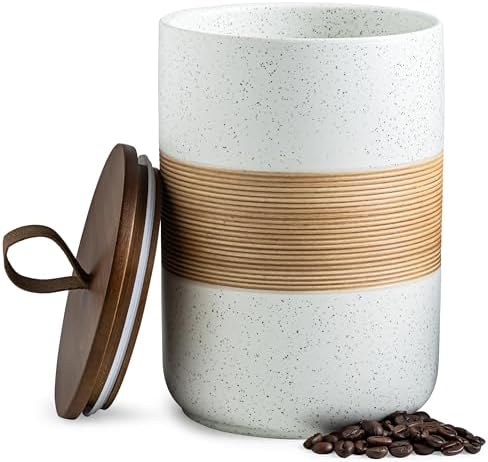 Miamolo Large Coffee Container with Lid, Ceramic Coffee Jar for Counter by Miamolo